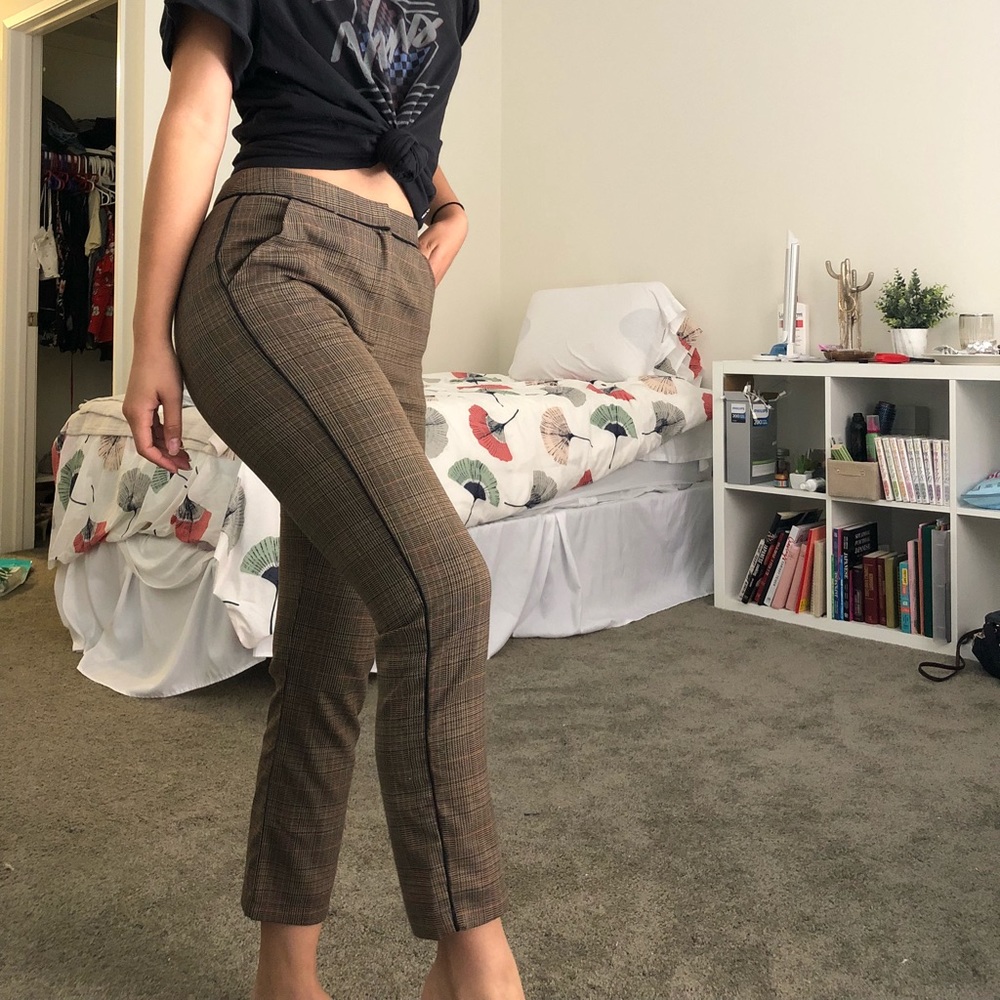 Topshop plaid cigarette pant